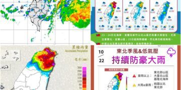 影音/北臺密雲籠罩 10/22-23仍劇烈降雨 光復節連假北東濕涼有雨