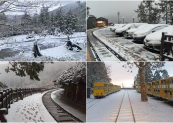 2/4太平山下探零下低溫　斷斷續續下冰霰