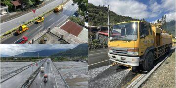 影音/給用路人乾淨清爽的春節路況 公路單位展開道路灑掃