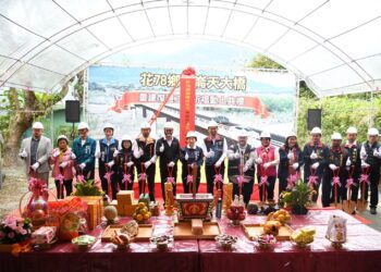 0918震災崙天大橋復建動工 徐榛蔚祈願順利圓滿平安