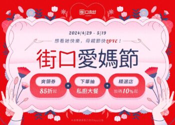 街口支付愛媽節開跑！千家品牌領券消費享 85 折起 下單再抽萬元法式大餐