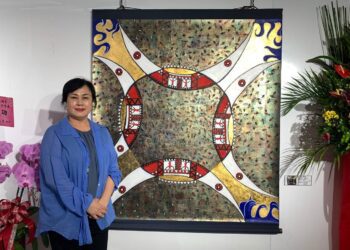 淡水里長彭梅香多才多藝 滬尾藝文休閒園區展出金、銀箔藝術個展