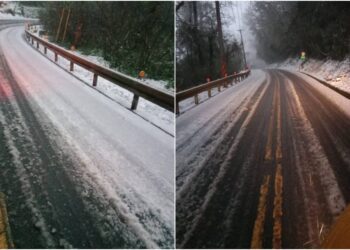 結冰+冰霰+降雪　台7甲線南山-勝光段限加掛雪鏈車通行