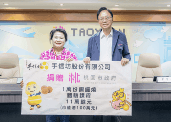 手信坊捐萬份銅鑼燒 張善政讚企業善舉 送暖桃園偏鄉弱勢兒少