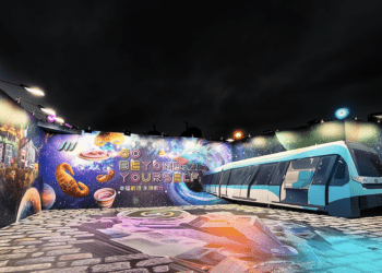 新北燈會壯觀開展 捷運局主題彩繪地景引爆熱潮 民眾體驗列車穿越奇幻之旅