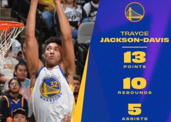 影/《NBA》小將傑克森-戴維斯隔扣「文班馬」 勇士復仇馬刺止敗