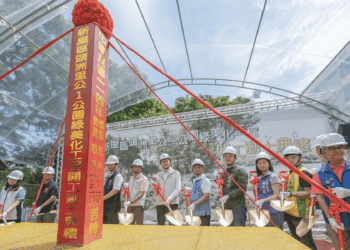 新屋頭洲公1公園開工 張善政：打造水畔步道 提供鄉親優質休憩場域