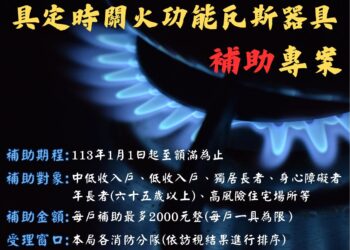 防範家戶用火安全　嘉市首推定時關火功能瓦斯器具補助專案