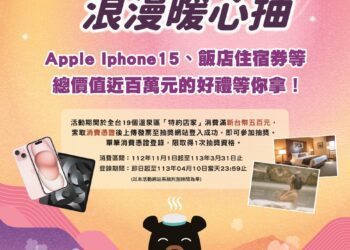 全台溫泉好康大放送 消費登錄抽大獎