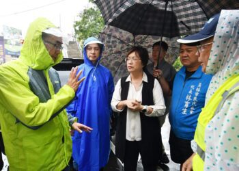 大城鄉濁水溪流域下游溪口暴漲　縣長王惠美關心溪口淹水情形