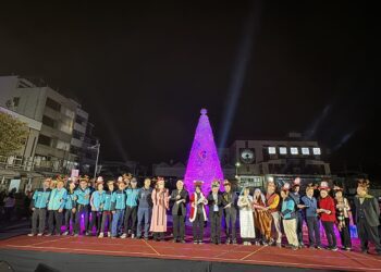 影音/田中鎮辦理「星光田中 閃耀聖誕點燈暨踩街 預生跨年晚會在高鐵後站廣場盛大舉辦