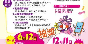 嘉義縣擴大六癌免費篩檢　加碼抽72萬好禮