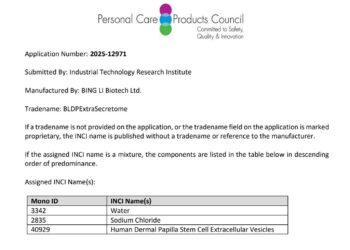 台灣首例! 秉秝生醫以人類真皮乳突幹細胞衍生物通過 INCI 成分登錄　正式躋身國際化妝品原料名錄