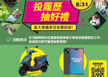 嘉義縣產業徵才專區獲肯定　推出投履歷抽好禮