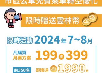 雲林縣推出TPASS定期票　搭公車送1990點雲林幣早鳥優惠