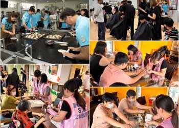 作餐送餐+義剪美甲 聖母醫專師生與扶輪社友聯手服務 機構住民好福氣