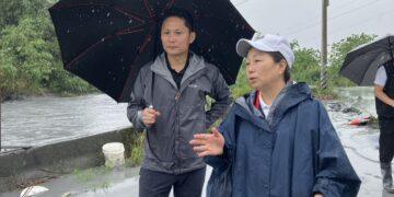 花縣府現勘鳳林鎮長橋排水 確保水流暢通避免災情擴大