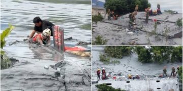 影音/馬太鞍堰塞湖潰壩重創光復 至9/26晚間已15死 持續搜救8位失蹤者