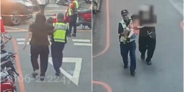 影音/男童受傷 羅警急送消防隊即時就醫