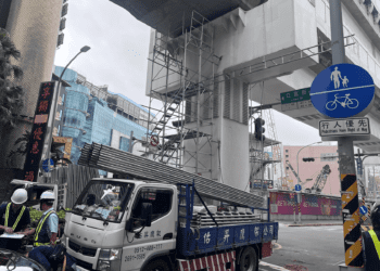 捷運環狀線震後修復加速 高空平台已搭設 預備後續作業