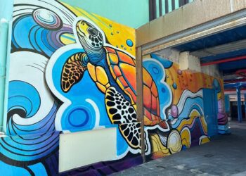 花蓮漁港多功能漁業場館牆面彩繪吸睛 為海洋城市注入新活力  