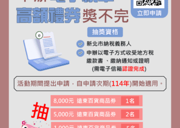 電子稅單超方便 申辦即享抽高額禮券 環保又省錢