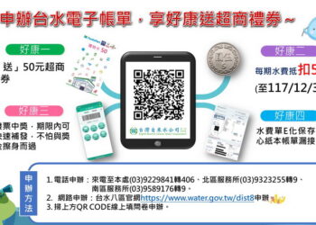 節能減碳從帳單開始 台水推出四大好康