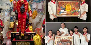 深度體驗台灣宗教文化 南開科大南向專班學生製作種子畫與大餅向神明祝壽