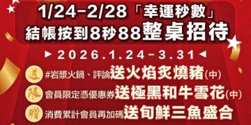 挑戰手速8.88秒「整桌免單」台中尊榮聚餐新地標登場,岩漿火鍋台中敦富店盛大開幕!