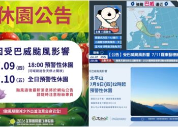 強颱巴威來攪局 多處園區預警休園、活動延期