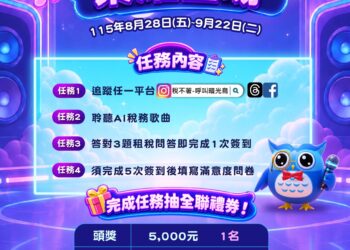 新北市稅捐處舉辦稅務歌曲榮耀登場活動完成任務抽五千元全聯禮券