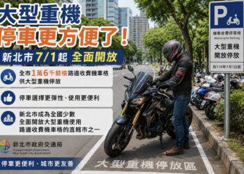 新北市7月1日起全面開放路邊收費機車格供大型重機停放