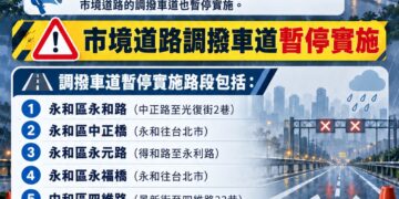 薔琵颱風來襲新北市宣布停班停課 轄內各處調撥車道23日暫停實施