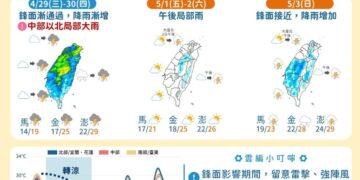 今變天轉涼 一圖看勞動節連假天氣