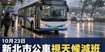 薔琵颱風來襲新北市公車23日將視實際天候與風力狀況減班行駛
