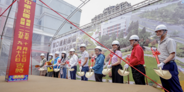 侯友宜主持林口運動園區滯洪公園工程 盼打造防洪與休閒兼具的綠地空間