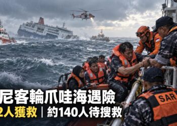 印尼客輪爪哇海遇險　102人獲救、約140人待搜救