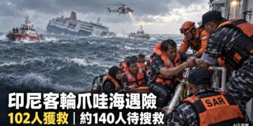 印尼客輪爪哇海遇險　102人獲救、約140人待搜救