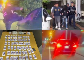 影音∕毒犯闖紅燈拒檢 勇警急追攔停破窗逮人