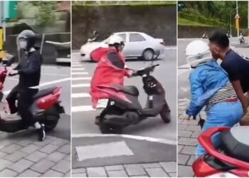 影音/蘇澳強風狂襲 機車騎士險象環生