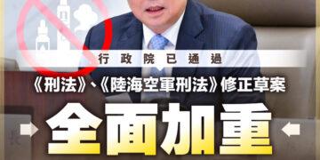 全面加重毒駕罰責 行政院通過《刑法》《陸海空軍刑法》修正草案