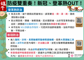 端午假期防疫不鬆懈　全民嚴防登革熱、新冠病毒侵襲