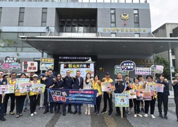 影音/守護鄉親荷包！溪湖警洗腦防詐宣導車啟動 藝人楊惠絜宣傳助攻勢