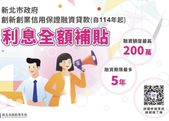 青年創業福音 新北創業貸款利息全額補貼 最高省15萬