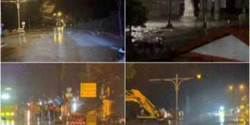 影音/鳳凰外圍環流+東北季風共伴 馬太鞍溪暴漲氾濫流竄