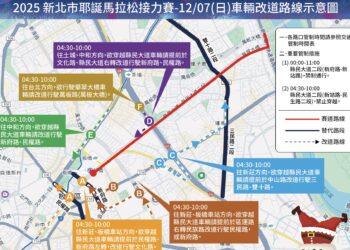 耶誕馬拉松登場 12/7（日）新北部分路段將管制 請用路人避開賽道並注意改道資訊