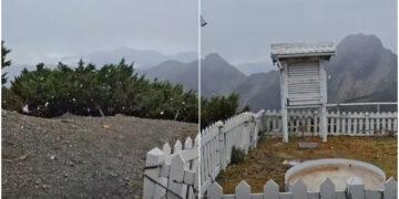 影／玉山初雪降臨！雪花紛飛30分鐘 落地即融化無積雪