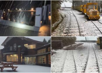 嚴寒來襲　太平山1/27下冰霰　路面結冰需加雪鏈