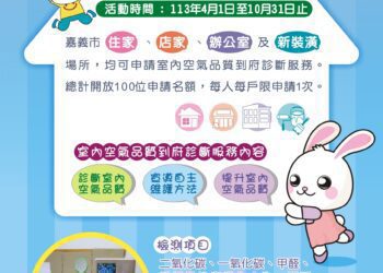 時刻守護市民健康　嘉市免費到府診斷室內空氣品質