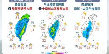 雷雨開炸降溫！ 5縣市大雨特報 周末天氣曝光